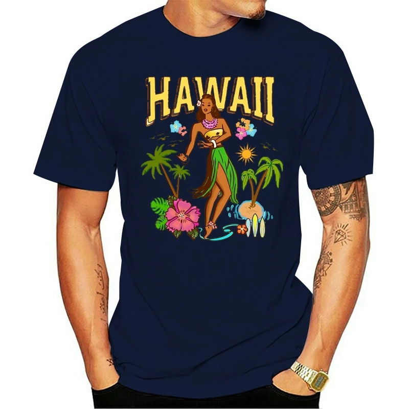 

T Shirt 2020 Hula Girl Tops Tee Hawaiian Surfing Sailing Nautical Aloha Cool Gift Tee 115 T-ShirtCool hot