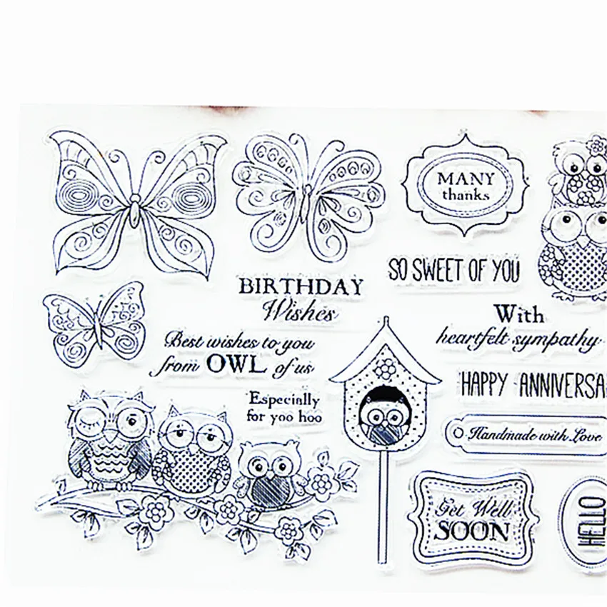 14*18CM Hot sale owl Clear Stamps / Silicone Seals Roller Stamp for DIY scrapbooking photo album/Card Making | Дом и сад