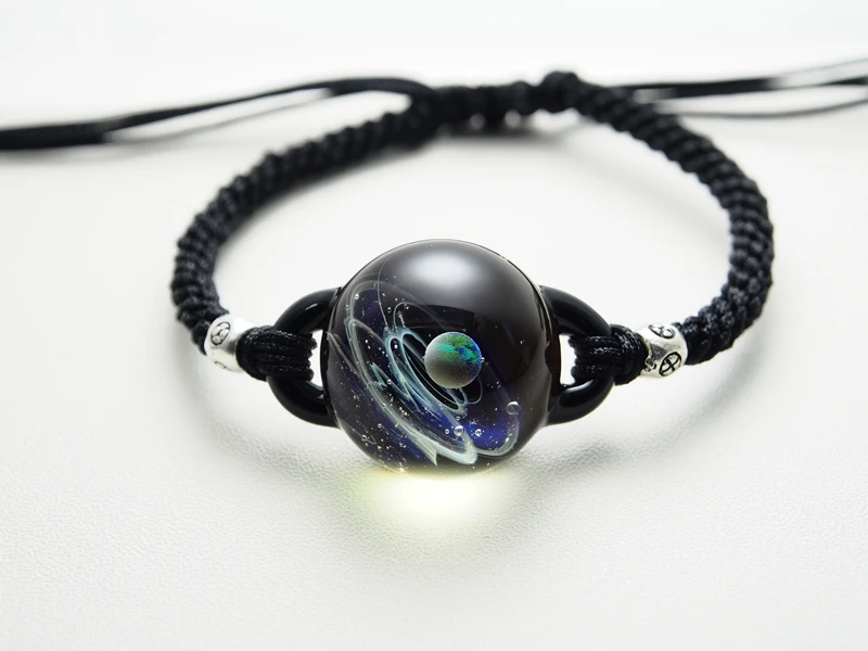 necklace 30 Вселенная планеты стеклянные браслеты из бисера и браслеты галактика модные ювелирные изделия галактика солнечной системы браслет для женщин Рождество - Окраска металла: necklace 30