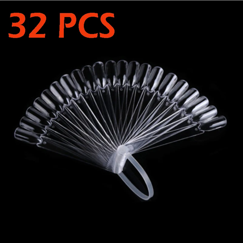 32PCS-Transparent 12 В/24 В/32/50 шт. палочки накладные ногти пластина лак для ногтей Цвет пластина демонстрационная доска начинающих практиковать Sketchpad Дисплей стенд - Цвет: 32PCS-Transparent