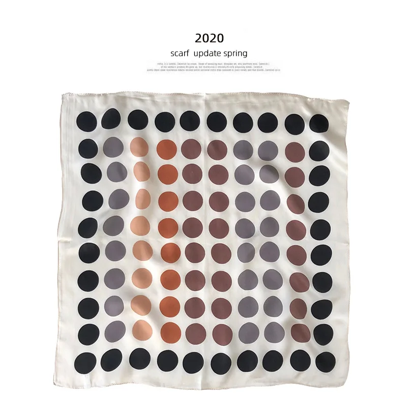 

New 2021 Point 100% Mulberry Silk Scarf Fashion Women Summer Beach Small Scarves Shawl Bandana Hijab Pashmina Poncho 53*53cm