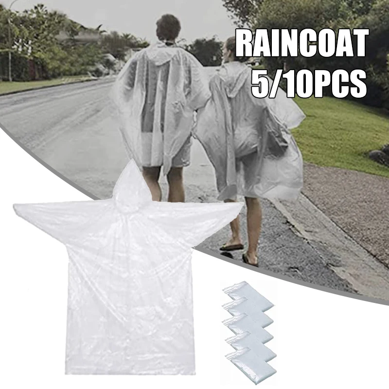 

Portable Raincoat with Hat and Elastic Cuffs Unisex Rainwear Waterproof for Man Woman Hiking Camping Traveling chubasquero