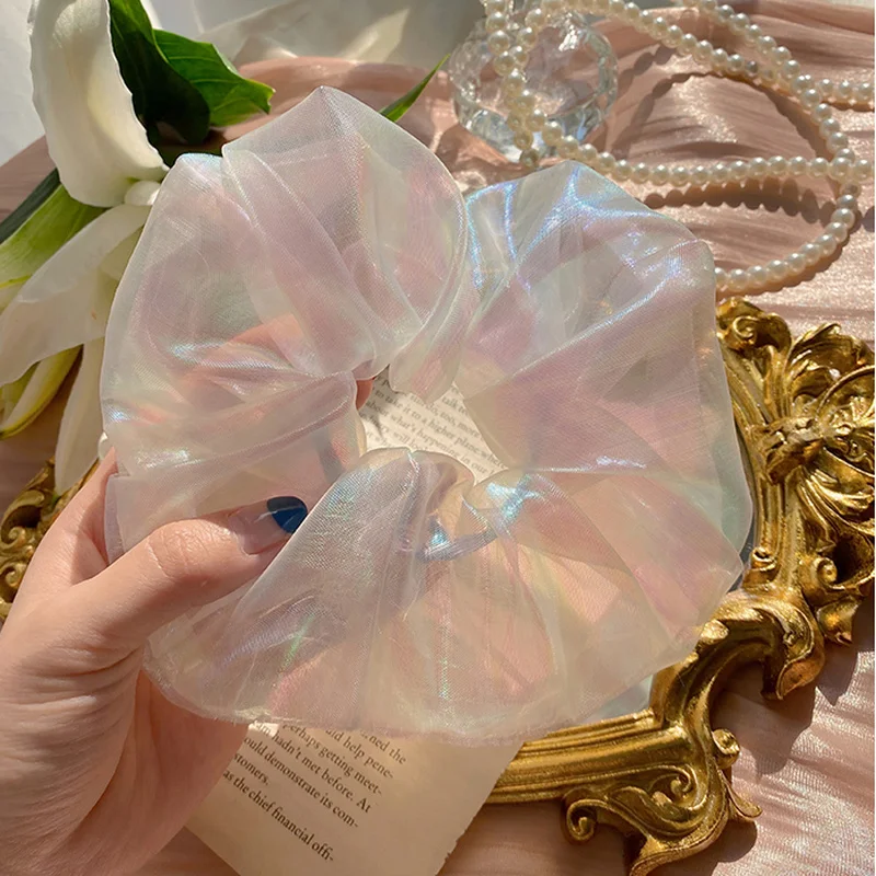 Резинка для волос шифоновая в сеточку летняя эластичная заколка девочек и женщин