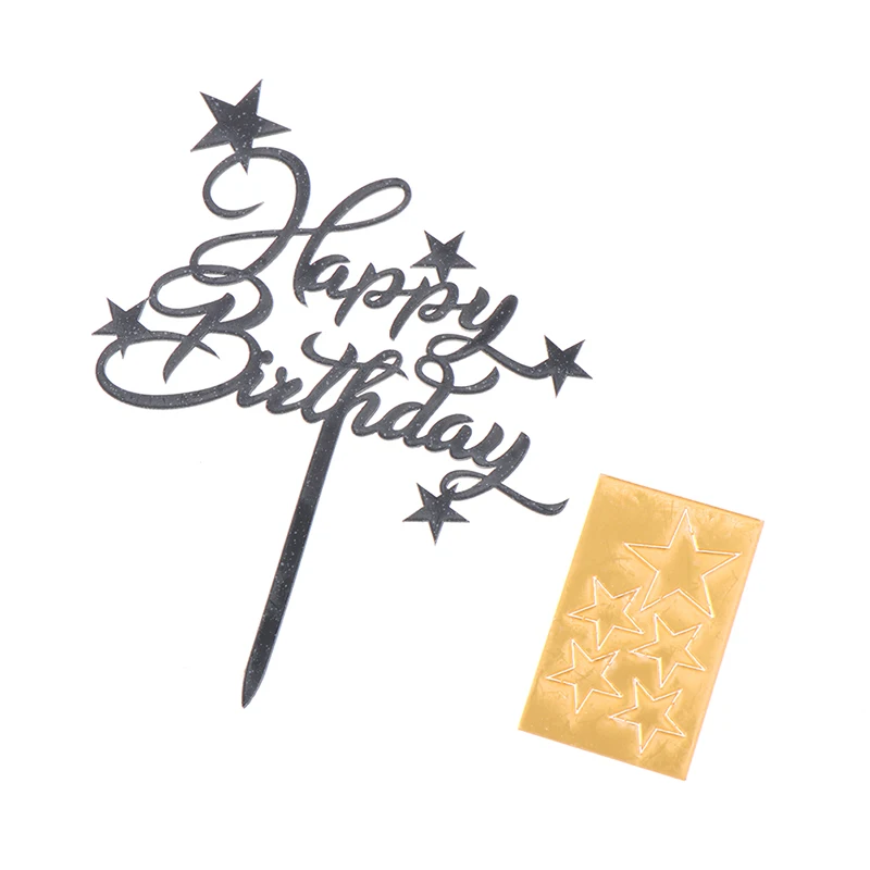 Креативный Блестящий Топпер для торта С Днем Рождения милая звезда кекс топперы