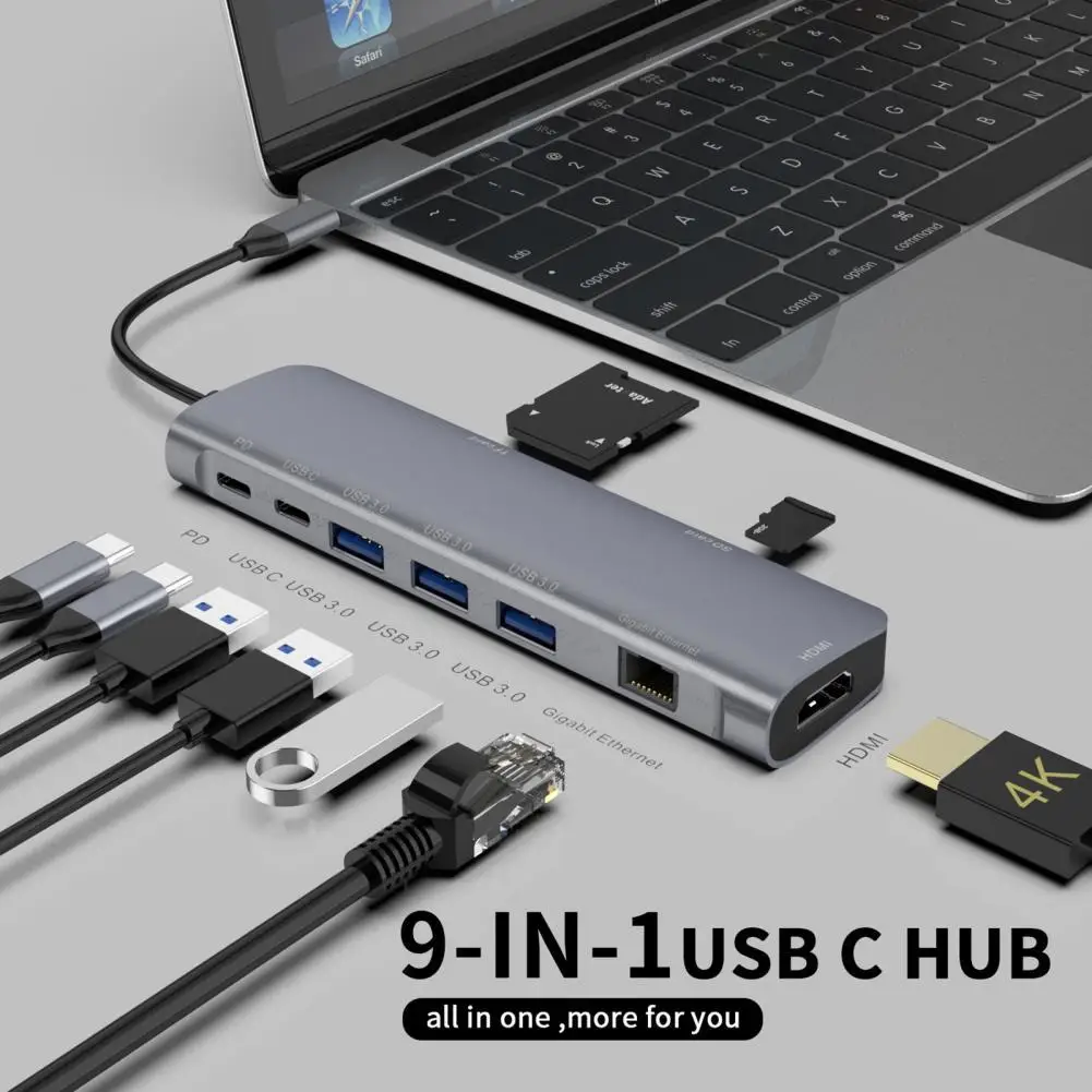 

Разветвитель USB Type-C, 3 USB 3,0, HDMI, VGA, Micro-SD/TF-карты