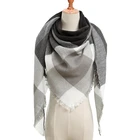 Женский зимний шарф из пашмины, с треугольным вырезом