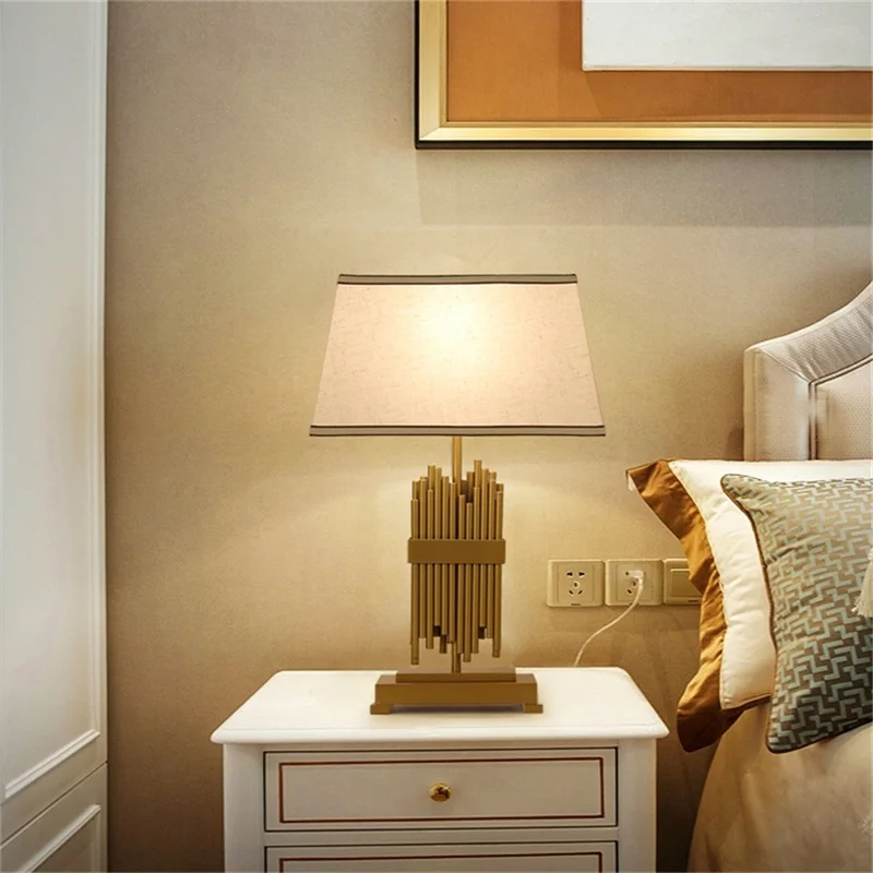 AOSONG светодиодный настольный светильник современного дизайна роскошный тканевый