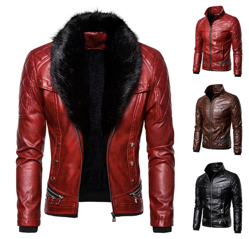 

men's Men leather jacket Motorcycle jackets PU leather jacket