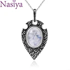 100% S925 серебряное ожерелье кулон большой овал 10*14 мм красный агат камень ретро-богемный стиль ожерелье кулон Вечерние