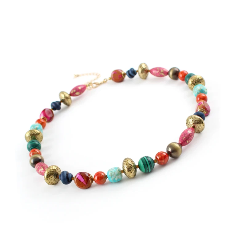 

Bohemian Colorful Natural Seed Beads Choker Necklace Statement Short Collar Clavicle Chain Boho Necklace for Women Jewelry