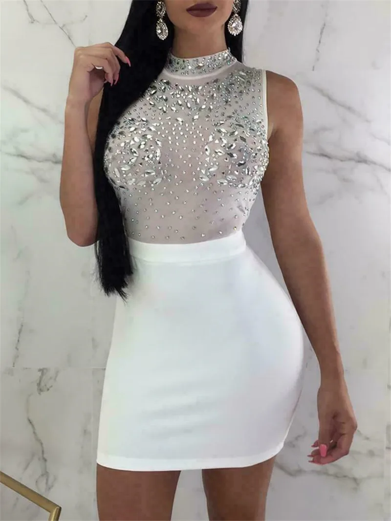 Goocheer Новое поступление женское Сетчатое прозрачное облегающее платье бодикон