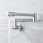 Твердый латунный кран для наполнителя кастрюль, настенный кухонный кран, одиночный кран для холодной воды с одним отверстием, хром, никель, черный вращающийся складной кран