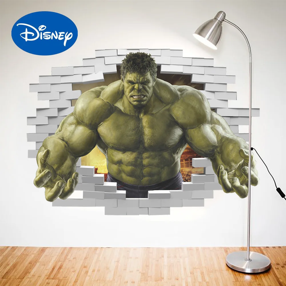 

Authentic Disney Hulk Broken Wall Living Room TV Background Wall Decoration Removable Wall Sticker Living Room Decoration