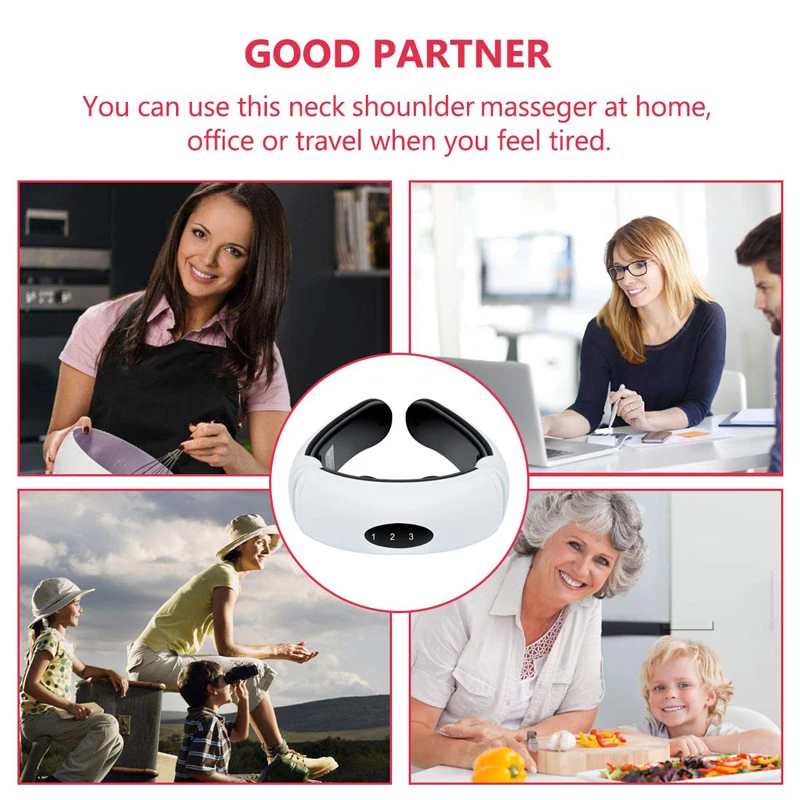 

Electric Pulse Back and Neck Massager Pain Relief Health Care Relaxation Tool Intelligent Cervical electric neck massager