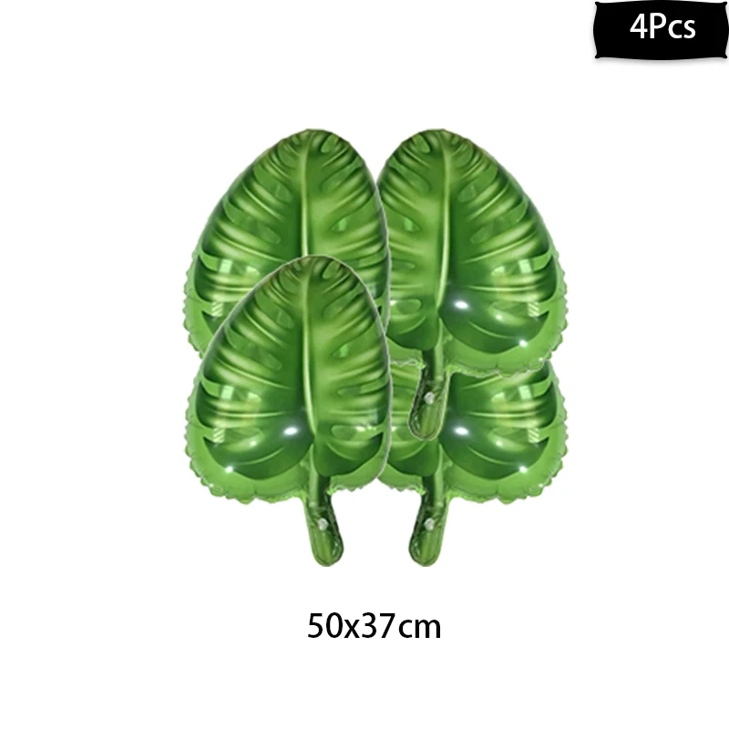 4pcs leaf ballon-B Cyuan джунгли вечерние воздушными шарами украшения комплект сафари Baby Shower животных вечерние шары арки на детский день рождения, день рождение мальчика Декор - Цвет: 4pcs leaf ballon-B