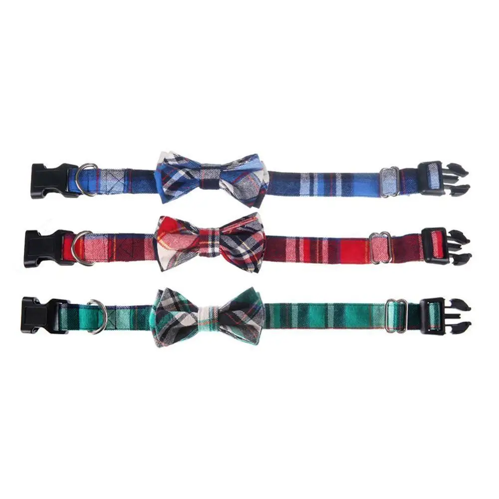 Ожерелье с цветными клетчатыми воротниками для кошек хлопковые полосатые