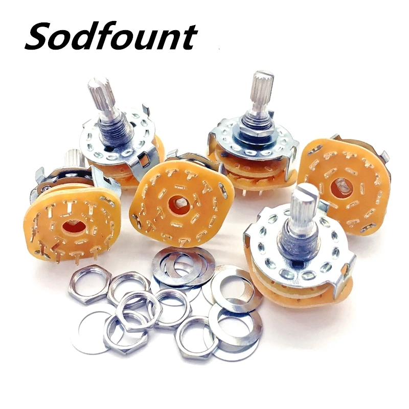 10 шт. RS25 6 мм алюминиевый полый вал Панель крепление 1P4T 1P8T 1P11T 1P12T 2P3T 2P4T 2P5T 2P6T поворотный переключатель диапазонов селектор