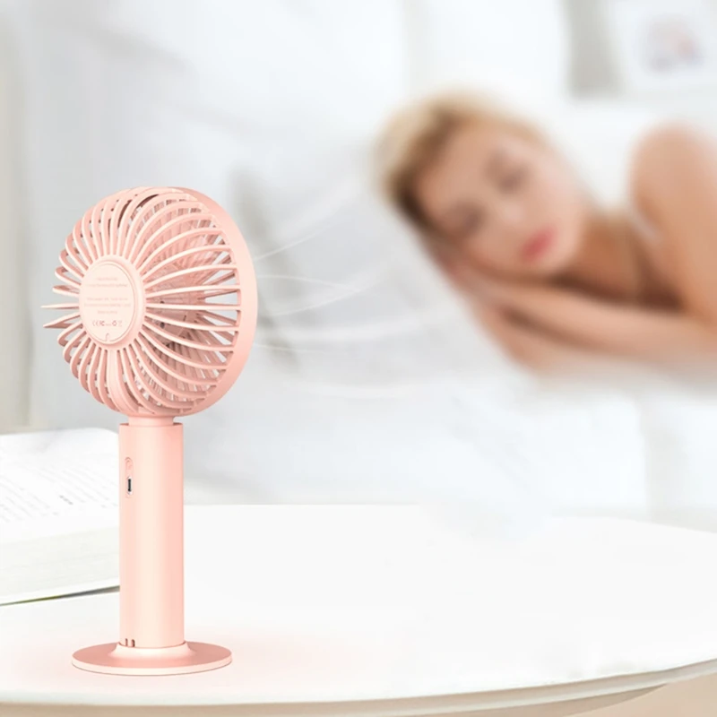

Mini USB Handheld Fan Base Electric Fan 3 Speed Personal Small Desktop Table Quiet USB Fan for Home Bedroom Office