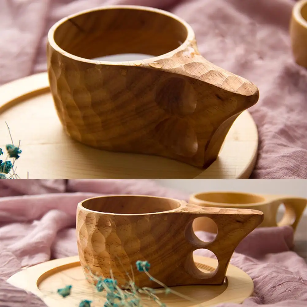 

New Chinese Portable Wood Coffee Mug Rubber Wooden Tea Milk Cups Water Drinking Mugs Drinkware Handmade Juice Lemon Teacup Gift