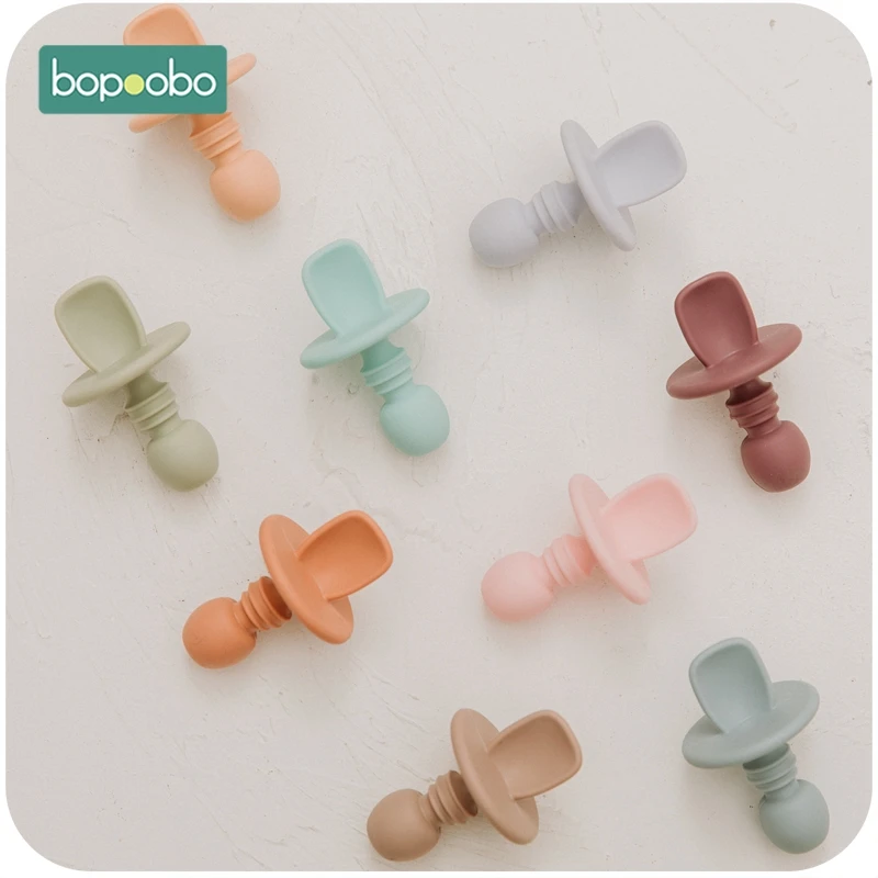 2pc Baby Silicone Spoon Feeding Set Kid Dishes Toddlers Infant Feeding Accessories Spoon Silicone Tableware Children's Goods