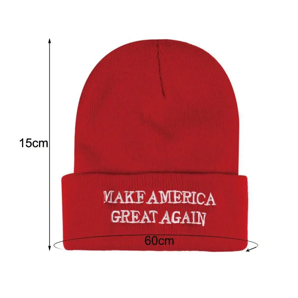 Trump 2020 вышитые шляпы президента Make America Great Again Хлопковые вязаные шапки черные