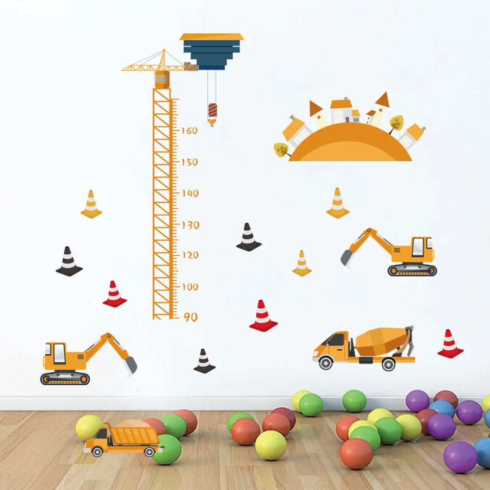 Мультяшные тракторы транспортные игрушки самодельные наклейки на стену