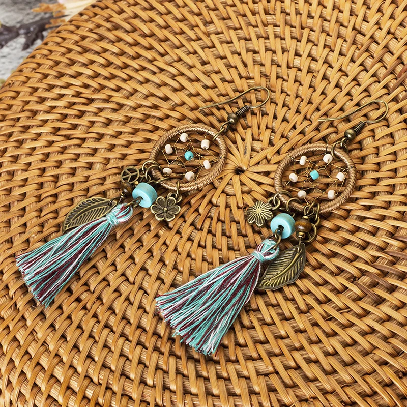 Серьги-подвески женские в этническом стиле с бахромой | Украшения и аксессуары