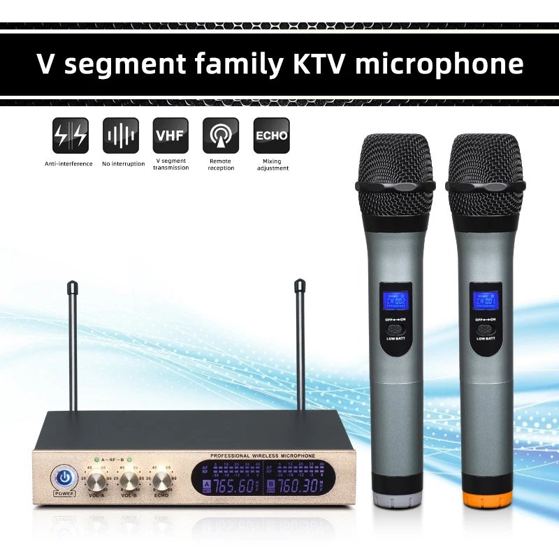

CELLA CITY Professional Wireless Microphone Handheld VHF Dynamic Mic Anti-interference Stage Performance Equipment Family KTV