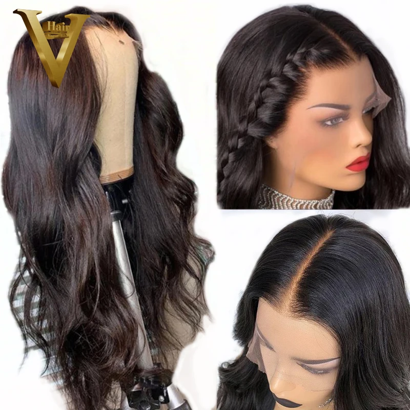 Парики из натуральных волос на кружевной основе HD с объемным волнистым париком