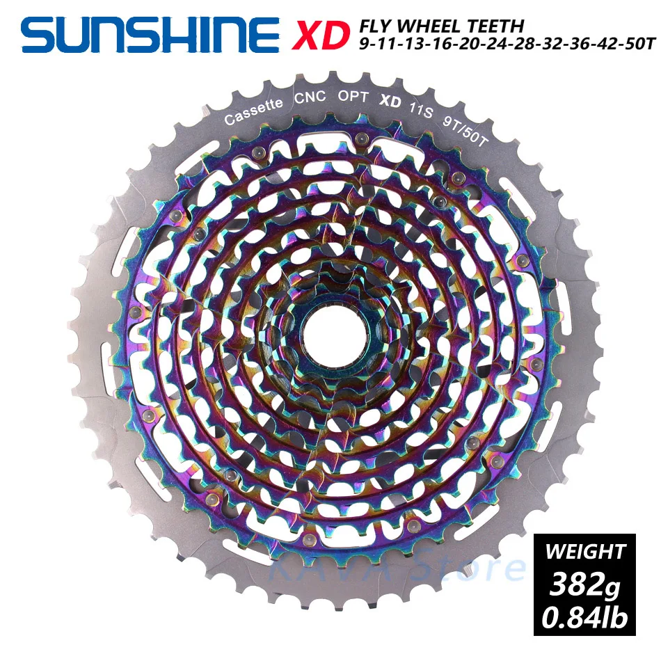 Сверхлегкая кассета маховика SUNSHINE для SRAM XD k7 11/12 Скоростей 9-42/46/50T 375 г