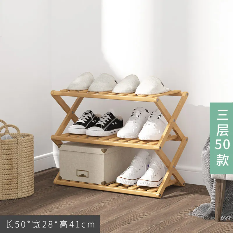 A 50x28x41cm Простая Многоуровневая стойка для обуви, домашняя экономичная полка, установка, стойка для хранения, складная обувь для двери, шкаф WF821210 - Цвет: A 50x28x41cm