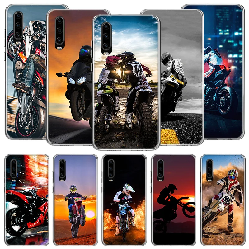 Чехол для телефона Moto Cross занятий спортом на мотоцикле Huawei P50 P10 P20 P30 P40 Pro Mate 40 30 20 10