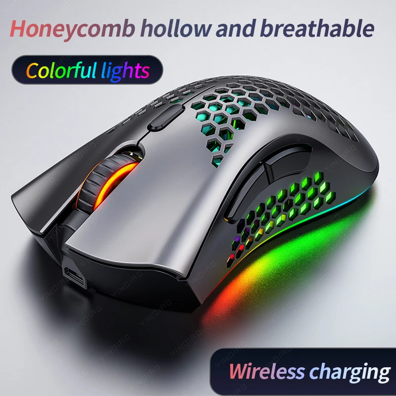 

Hole hollowed-out e-sports game wireless mouse rechargeable mute mouse