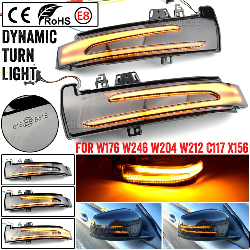 

Dynamic Turn Signal Rearview Mirror Indicator Blinker Light For Mercedes Benz A B C E S CLA GLA CLS W176 W246 W204 W212 X156