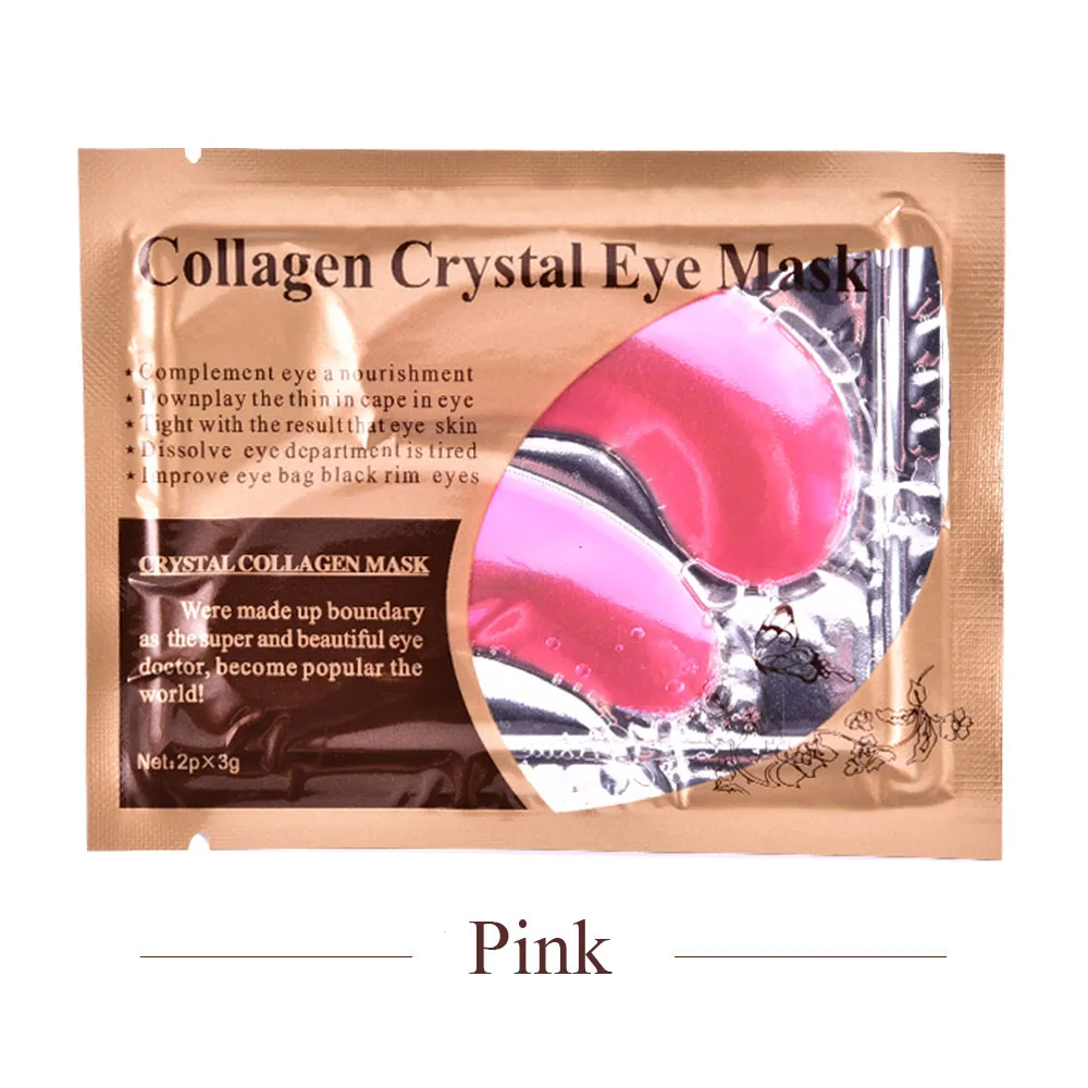 1Pair Pink 1 шт 24k Gold Crystal коллагеновая маска для глаз для темных кругов возле глаз, удалить увлажняющий уход за кожей, подушечки для глаз против анти-старения, морщин, уход за кожей - Цвет: 1Pair Pink