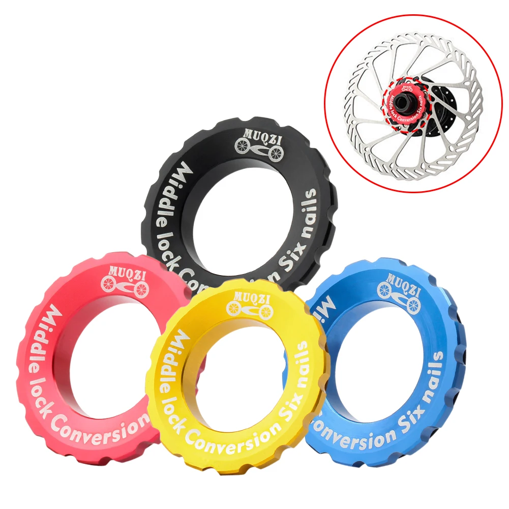 

MTB Bicycle Centerlock To 6-Hole Adapter Mountain Bike Hub Center Lock Conversion 6 Bolt Disc Brake Rotor Bicycle Accessories