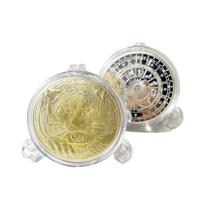 

2022 Chinese New Year Tiger Year Original Commemorative Coin Bimetal Collection China Zodiac Tiger Year Coins Decoration Crafts