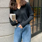 Женские кардиганы 2021, модные облегающие вязаные свитера, свитер на пуговицах с длинным рукавом, Осень-зима, Женский Теплый кардиган, верхняя одежда