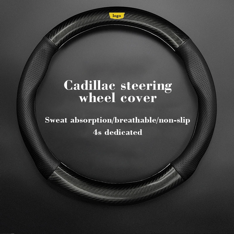 Для Cadillac Carbon Fiber Cow Leather чехол рулевого колеса автомобиля Fit escalade SRX ATS CTS XT5 CT6