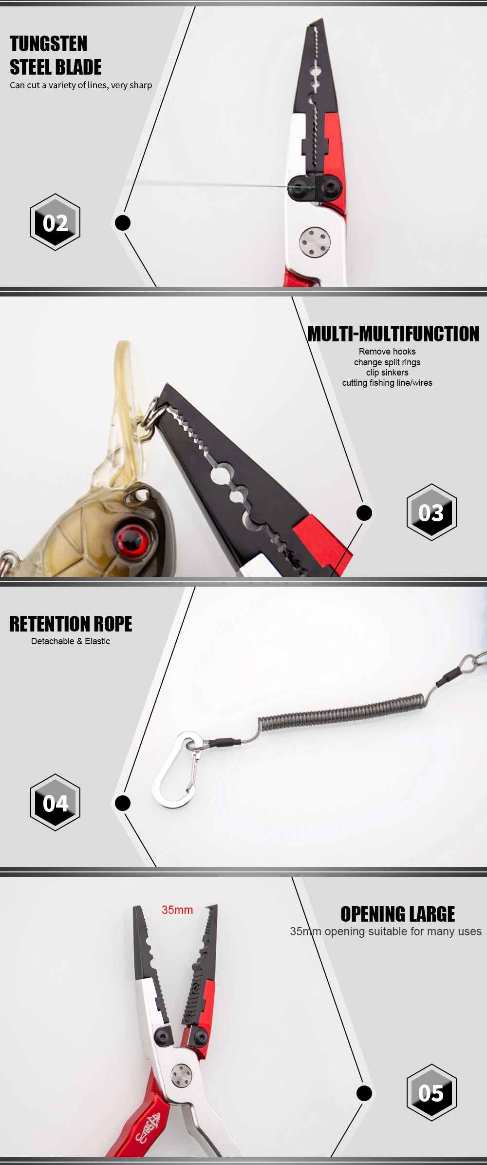 Алюминиевые рыболовные плоскогубцы для удаления крючков с оплеткой и разъемным кольцом рыболовный крючок для снятия веса рыболовные снасти