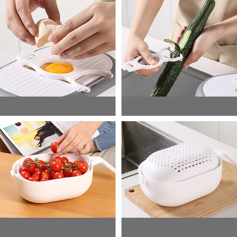 new multifunctional chopper vegetable cutter fruit slicer grater shredders drain basket slicers gadgets kitchen accessories free global shipping