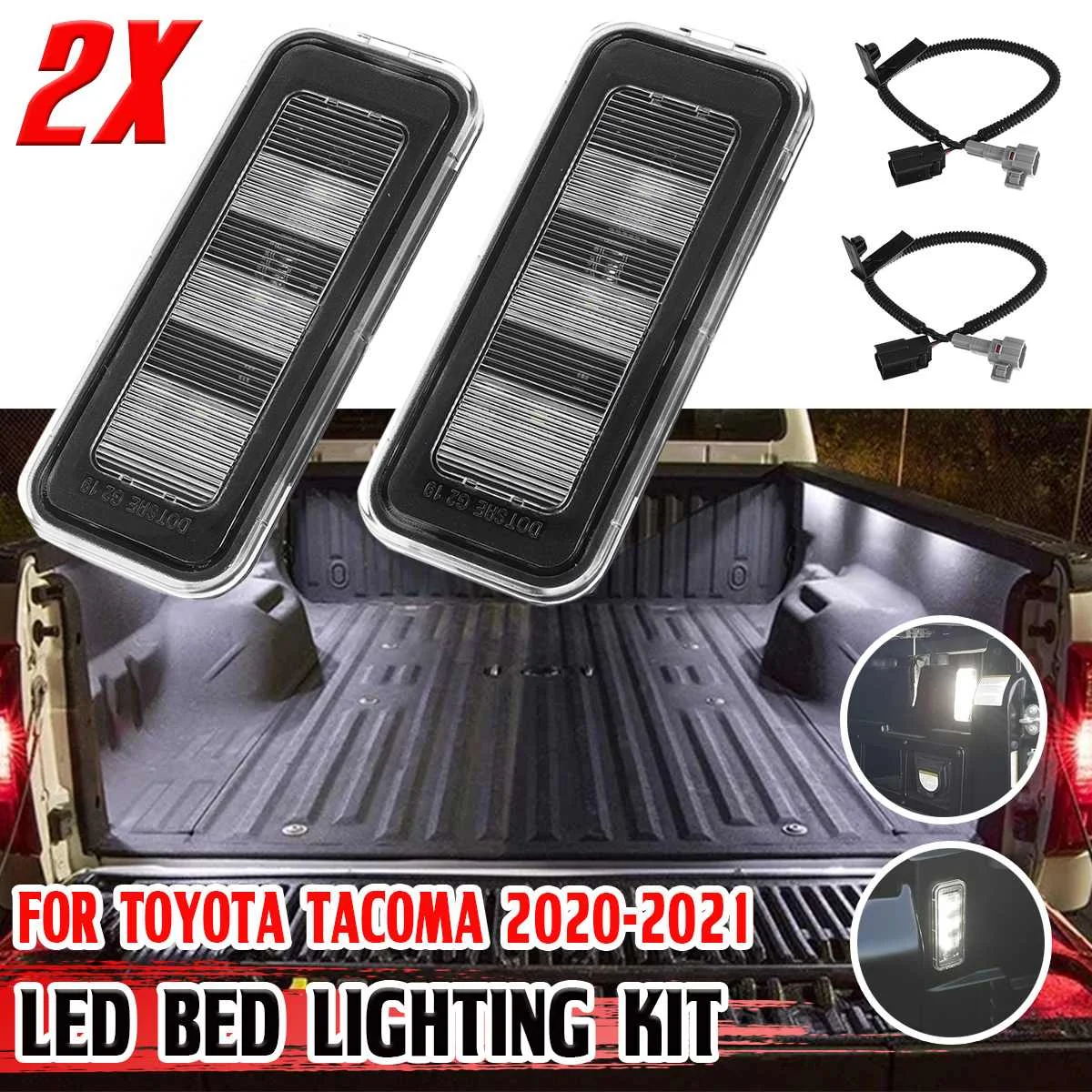 

Pair LED Car Rear Luggage Trunk Compartment Light Cargo Area Lighting Tail Courtesy Door Lamp For TOYOTA TACOMA 2020-2021