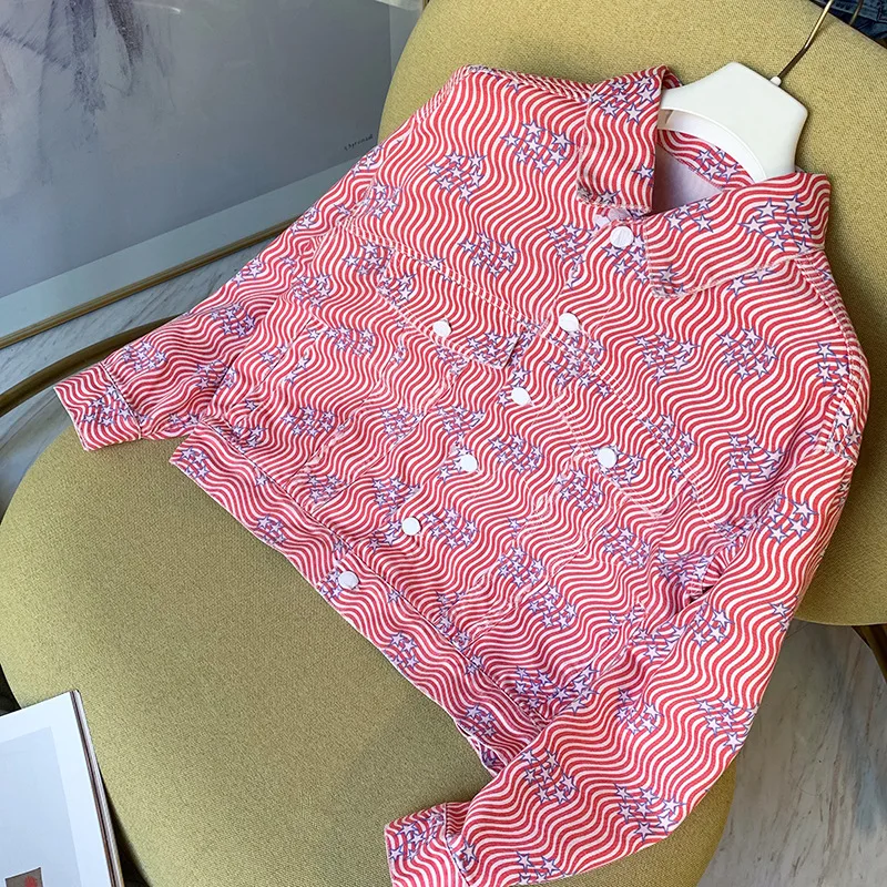 

Куртка женская короткая однобортная, повседневный топ с принтом звезд и волн, винтажная верхняя одежда, розовый жакет, весна-осень