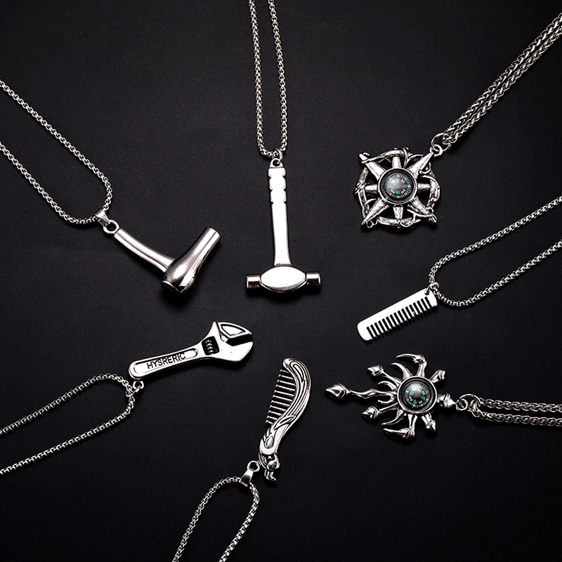 Титановая сталь панк хип хоп подвеска в виде звезды Мужская цепочка винтажное