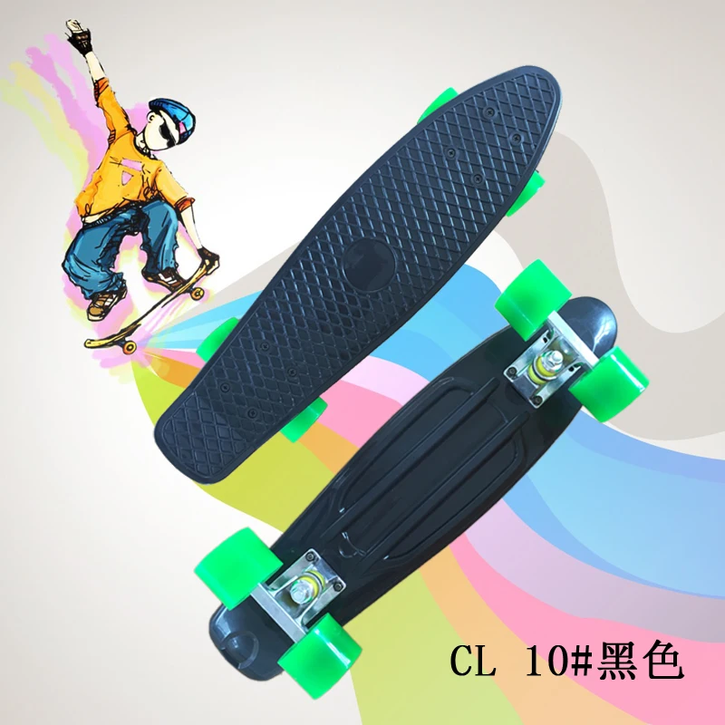 Однотонные пластиковые скейтборды из ПП детские игрушки алюминиевые колеса для