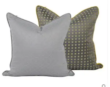 

Grey-brown satin geometric sofa cushion cover simple modern hotel villas clubhouse soft cushion pillowcase