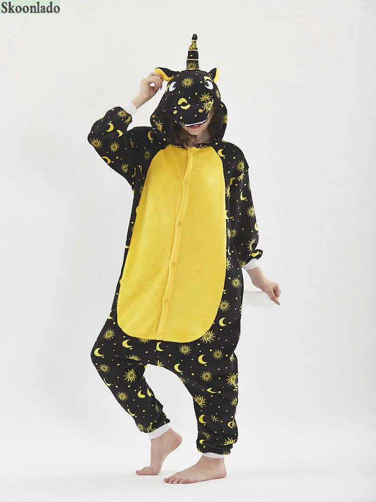 Newest Women Winter Adult Cosplay Good Quality Jumpsuit Pajamas Home Sleeping Clothes Hooded Button Conjoined All-In-One Female