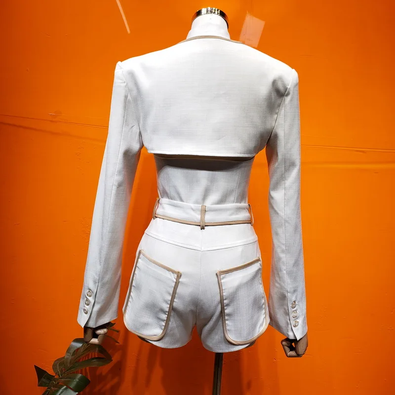 Женский костюм-тройка DEAT цельный костюм с длинным рукавом и V-образным вырезом