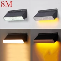 8m solar outdoor wall light fixtures modern waterproof ip67 led sconces lamp patio for home balcony