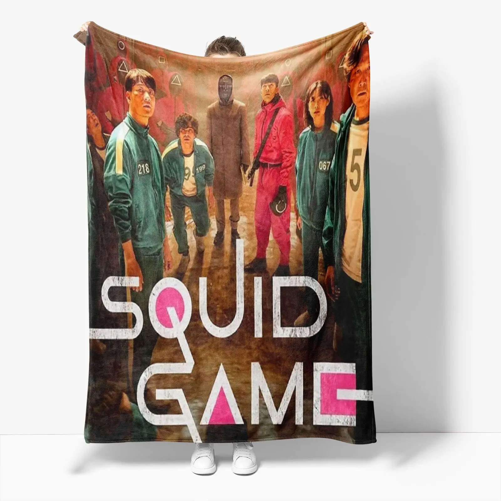 

Squid Game Air Conditioning Blanket Lamb Flannel Cover Blanket Dust Cover Warm Blanket Long Velvet Quilt